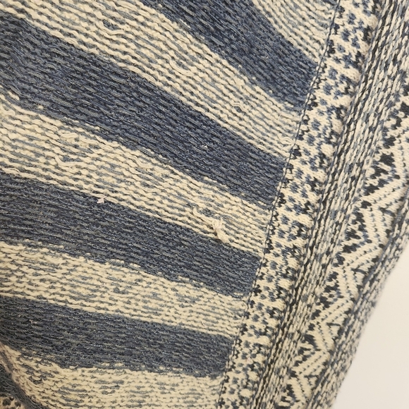 Chaps Blue Woven Open Front Poncho Cardigan Southwestern Cowgirl Womens Medium - Picture 7 of 9